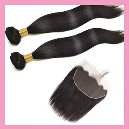 Wews de cabelo virgem da Malásia com 13x6 Lace Frontal Pree arrancado em forma de seda 10-30 polegada natural Remy cor