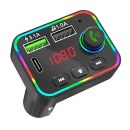 Bluetooth 5.0 Car Kit FM Transmitter MP3 Player Wireless Handsfree Car Receiver Adapter with PD USB 3.1 Phone Charger F4