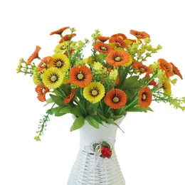 Dekoracyjne kwiaty Wciągy sztuczny kwiat 21 Głowy pieniędzy Chrysanthemum imitacja plastikowa