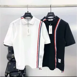 Herrpolo skjorta tee man designer polos toppar tshirt t shirt tees broderi skjortor för män tshirts poloshirts lapel knapp bomull par topp grossist stor storlek