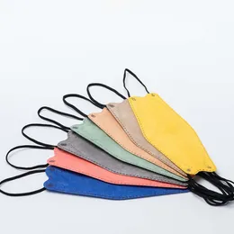 Disposable KN95 mask protection Morandi color independent packaging four-layer fish mouth shape willow leaf shape 3D three-dimensional