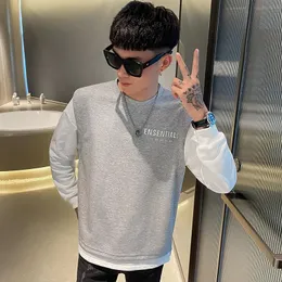 Felpe con cappuccio da uomo Felpe grigio autunno ragazzo lettere creative versione coreana del maglione pullover girocollo sottile da uomo