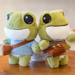 29cm Cute Plush Big Eyes Frog Toy Stuffed Animals Soft Sweater Crossbody Bag Kids Toys Birthday Christmas Gift for Girls Boys 220418