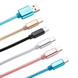 유형 C Nylon Braided Micro USB 케이블 빠른 충전 동기화 데이터 충전 코드 충전기 Android V8 스마트 폰 와이어 1m 2m 3m