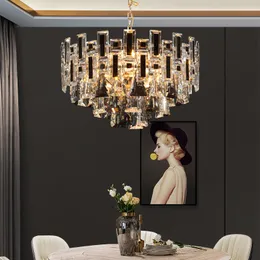 Pendant Lamps Luxury Crystal Chandelier Luxury Atmospheric Villa Hotel Lobby Lighting Model Rooms Bedroom Dining Room Chandeliers