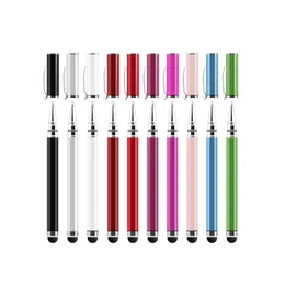 Universal 2 w 1 Stylus Pen pojemnościowy ekran dotykowy Clip-On Ball Punkt odręczny dla tabletu telefonu komórkowego