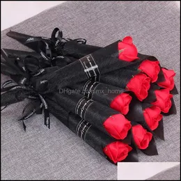 Flores decorativas grinaldas de festa festiva home Garden ll Artificial Rose Carnation Flower 6 Styles Soap Valentin Dhamk