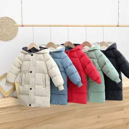 Casas infantis para crianças, roupas de inverno roupas adolescentes meninos meninos com algodão casacos de algodão engrossam jaquetas longas e longas