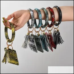 Party Favor Event Supplies Festive Home Garden Pu Card Bag Wallet Bracelet Keychain Pendant Leather Tassel Dhsjj