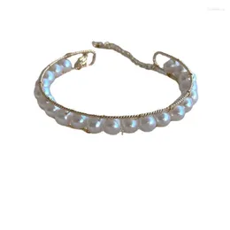 Link Chain Fashion Pearl Bracelet Retro Cute Accessories For Soft Girls Geometric Minimalist Shapes Bling Cuentas Para Pulseras A Trum22