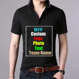 カスタムTshitチームホームテキストP O画像印刷男性ラペルカジュアルTシャツ220621