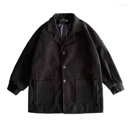 Mistura de lã masculina M-xxl Midlet Blend Blend Top Coat bolsos grandes de manga comprida Trench masculino de roupas superiadas Viol22 T220810