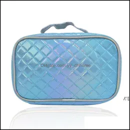 أكياس تخزين المنظمة المنزلية Housekee Garden Laser Make Up Pu Rhomboid Makeup Bag Ladies Cosmetic Travel Organizer RRE13790 DRO