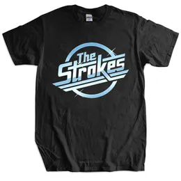 男性コットンTシャツの夏のトップスThe Strokes Tシャツ男性インディーロックバンドTシャツ大きなサイズ