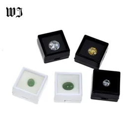 Wholesale Gemstones Diamonds Box Loose Diamond Jewelry Display Case Holder Gem Show Storage Container Box Plastic White & Black 220812