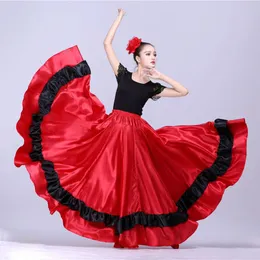 Bühne Tragen Frauen Spanisch Flamenco Rock Elastische Taille Satge Leistung Kostüm Weibliche Tanz A-line Training RockStage