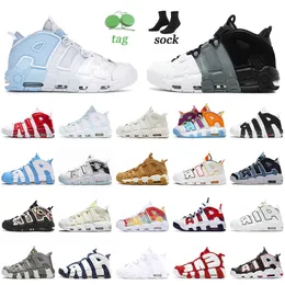 Ayakkabı Basketbol Tasarımcısı Kadın Uptempos Scottie Pippen Chrome Lucky Charms Beyaz Aqua Gum Kırmızı Ada Yeşil Premium Buğday Eğitmenler