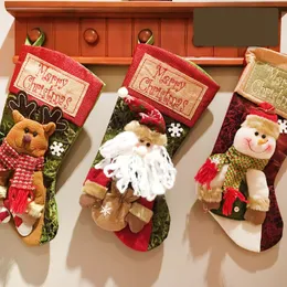 Merry Christmas Socks Christmas Tree Ornaments Sack Xmas Gift Candy Bag Cute Fabrics with Multiple Styles To Choose From