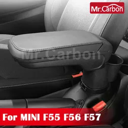 Car Organizer Seat Central Armrest Box Adjustable Leather Storage For MINI Cooper S F55 F56 F57 Interior Modification Accessories