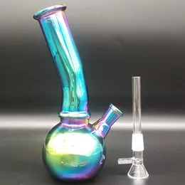 8 cal Platerowanie Kolorowe Kolorowe Design Szklane Rury wodne Hookah Dab Dab Rig 14mm Bowl