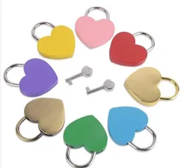 Valentijnsdag 7 kleuren hartvormige concentrische vergrendeling metaal mulitcolor sleutel hangslot gym toolkit pakket deur sloten bouwbenodigdheden