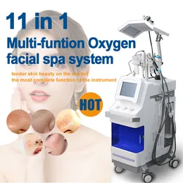 professional 11 in 1 multi-functional beauty equipment pdt led hydradermabrasion hydra water diamond dermabrasion facial oxygen jet peel skin whitening machine