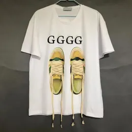 Nya Designer T-shirtkläder för män Damkläder Ren bomull Rundhalsad kortärmad skylt Dubbel G Bokstavstryck