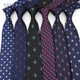 47 Style Embroidery Animal Plants Cartoon Tie 7cm Bird Fox Bee Swan Flower Necktie Navy Dot Suit Cravat Men Accessory