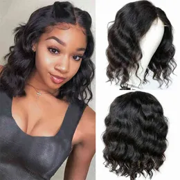 Hair Wigs Body Wave Short Bob Brazilian Human for Women 4 4 Lace Closure with Baby 10 16 Inch 220722