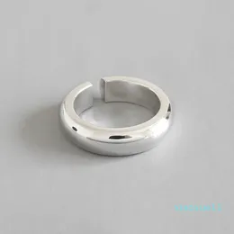 luxury- New Fashion 990 Silver Statement Ring For Women Classic Glossy Open Size Anello regolabile Gioielleria raffinata