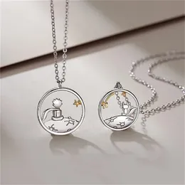 Para S925 Silver Plated Prince Little Fox Wiselant Personalizowany naszyjnik walentynkowy prezent GC1180