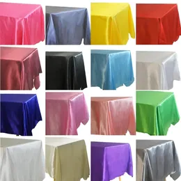 Rectangle Cloth Satin Cloth تراكب الزفاف عيد الميلاد استحمام الطفل عيد ميلاد ديكور المنزل غطاء طاولة الطعام 220629