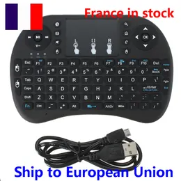 Frankreich auf Lager i8 Wireless Keyboard Fly Hintergrundbeleuchtung 2,4G Air Mouse Fernbedienung Lithiumbatterie für Android TV Box