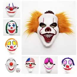 مخزون PVC Halloween Mask مخيف Clown Party Mask Payday 2 for Masquerade Cosplay Halloween Mornible Masks FY7941 0730