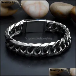 Link Cadeia Bracelets Jewelry Link Granny Chic Birthday Presente para mensagens de a￧o inoxid￡vel a￧o de alta qualidade Bracel ampla dhgp6