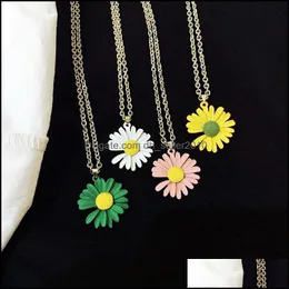 Hänge halsband daisy blommor solblommor halsband flickor flickvänner temperament vår söt droppe leverans 2021 smycken dhseller2010 dhdxu