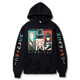 Japan Anime Spy X Family Hoodie Anya Forger Loid Graphic Long Sleeve Streetwear Sweatshirts kläder unisex y220713