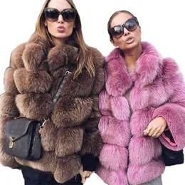 Uppin Senaste tjocka varma Warm Winter Fur Coat Women Faux Fur Jacket Autumn Fashion Casual Ytterkläder Girls Plus Size Päls T200915