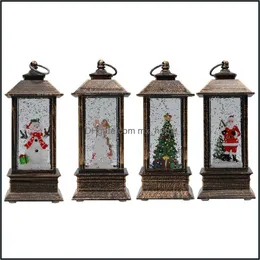 Christmas Decorations Festive Party Supplies Home Garden Christma Telephone Booth Lantern Decoration Santa Xmas Tree Handhold Led Lighted