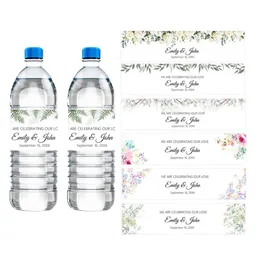30 adet kişiselleştirilmiş evlilik yıldönümü etiketleri çıkartmalar özelleştirilmiş isim metin su şişesi etiketi doğum günü partisi dekor 220613