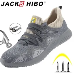 JACKSHIBO Comfortable For Men Male AntiSmashing Steel Toe Coots Construction Shoes Safety Boots Work Sneakers Y200915