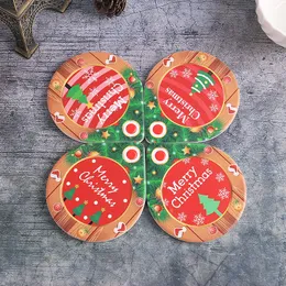 Mats Pads de Natal Cerâmica Isolamento Térmica Coaster Droga de Água Cerâmica Pote Pote de Christmas Tabela de Decoração de Christmas MAT Presente Promocional Customizável ZL1120