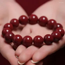 Beaded Strands Pure Natural Cinnabar armband pärlor Enkla varv för män och kvinnor välmående lycka för att hjälpa Sleep-Pead Lars22