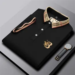 High End Hafted z krótkim rękawem Cotton Polo Shirt Men S Shirt Korean Fashion Clothing Summer Luxury Top 220606