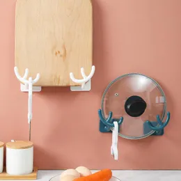 Kitchen Storage & Organization Antler Shape Hook Wall Mount Multifunctional Creative Can Be Combined Pot Cover Cutting Board Rack Cute Decor