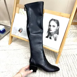 2023 winter Highquality leather boots top quality suede women's luxury high Boots size 35 to 40