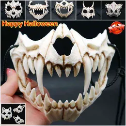 Halloween Dragon God Long Teeth Demon Cosplay Mask Eco-friendly Animal Theme Party Animal Skull Mask Halloween Puntelli Accesso L220711