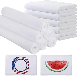 Sublimazione Telo mare in bianco Asciugamani da bagno grandi in cotone Morbido assorbente Piatto Asciugatura Fazzoletto Bagno di casa 30X30 30x60 cm GJ0316