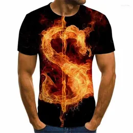 T-shirt da uomo 2022 Flame T-shirt Summer Fashion a maniche corte 3D Girocollo Top Smoke Shirt Trendy Bles22