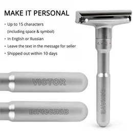 QSHAVE Adjustable Safety Razor Double Edge Classic Mens Shaving 1-6 File Removal Shaver with 5 Blades Make It Personal 220708